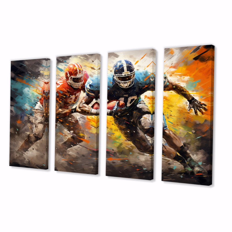 Football The Winning II - décoration murale sport - 4 panneaux