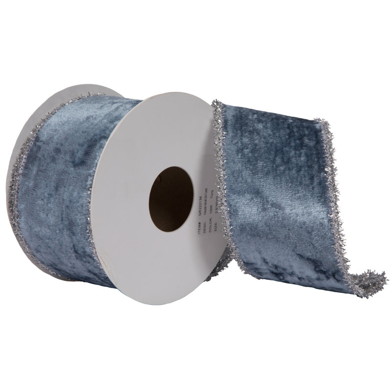 Ruban de Noël, H 2,5 po x l 180 po x P 2,5 po, Bleu