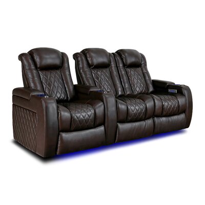 Valencia Tuscany Home Theater Seating | Premium Top Grain Italian Nappa 11000 Leather, Power Reclining, Power Lumbar Support, Power Headrest (Row Of 3 -  Orren Ellis, Tuscany3L-L-DCH-P