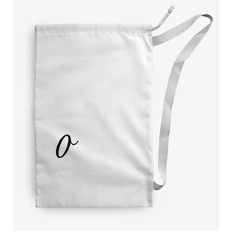 Fabric Laundry Bag with Handles, Medium (36" H x 28" W), White/Black