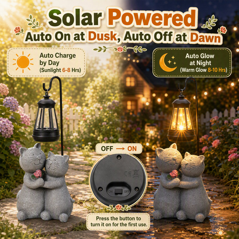 Statue de jardin Dragon solaire avec lanterne suspendue
