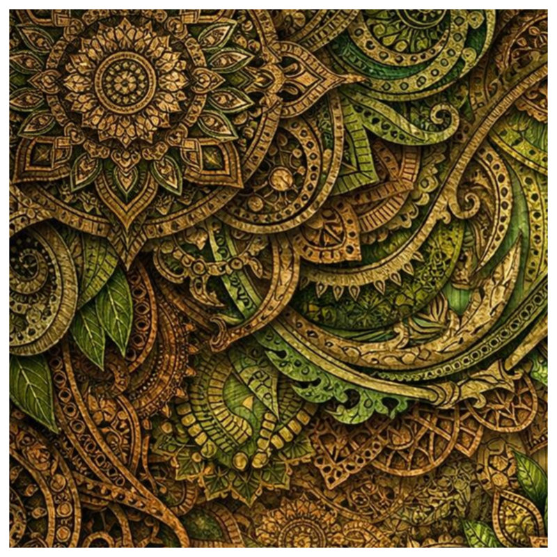 Couvertures complexes de feuilles de mandala, L 60 po x H 80 po