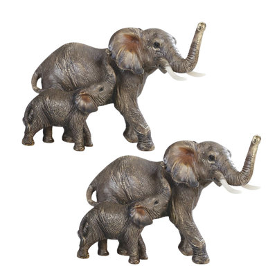 "Ensemble de 2 pièces" ICE ARMOUR 6,75 "l réaliste réaliste éléphant avec cub
