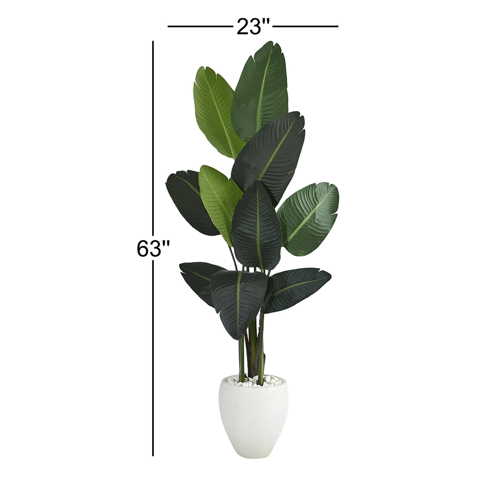 63'' Faux Banana Leaf Tree in Fiber Clay Planter