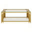Ensemble de 3 tables basses modernes avec plateau en verre trempé et tablette inférieure pour le rangement et la présentation du salon-129385369