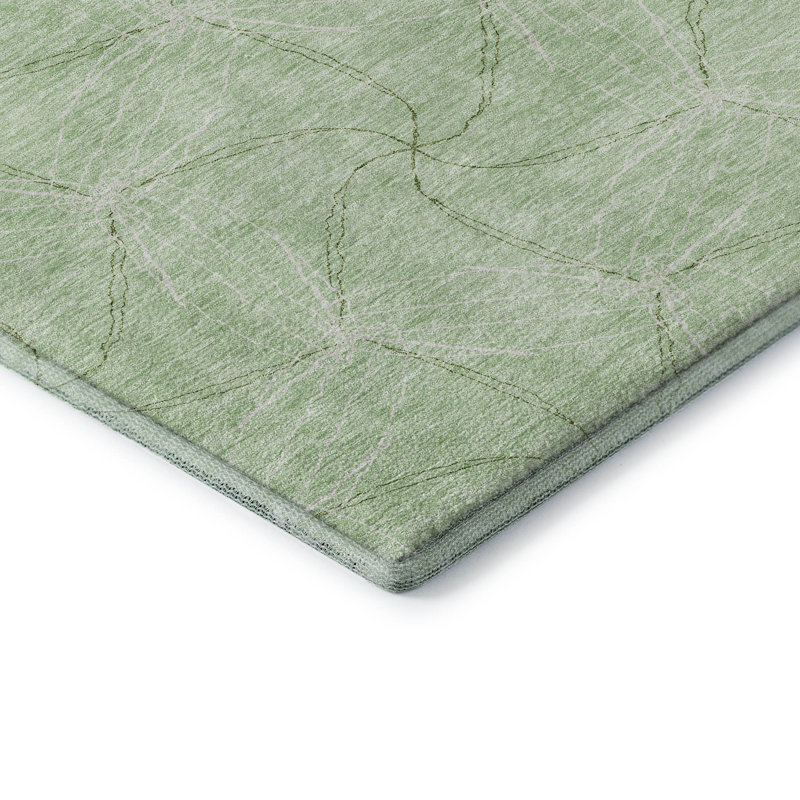 Tapis menthe Prisco lavable à la machine de qualité supérieure, Rectangle 9 pi x 12 pi