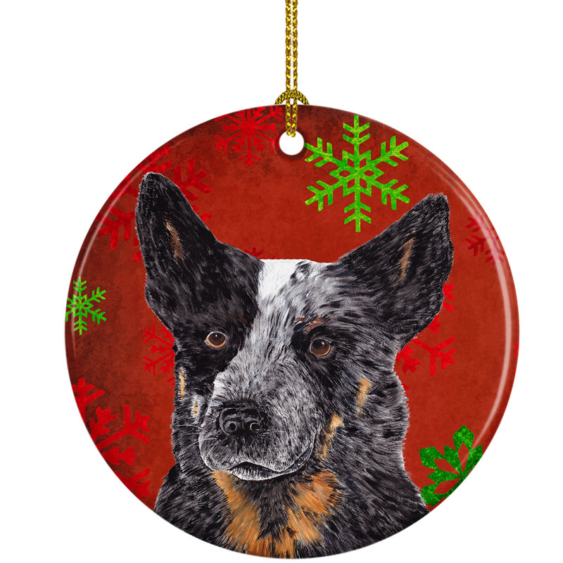Ornement en céramique pour chien de noël australian bovins figurine