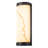 Modern LED Wall Sconce 14" with Faux Alabaster Marble-Effect Shade, Dimmable 3000K Warm White Light, Matte Black Metal Frame for Bathroom Vanity Bedroom Hallway