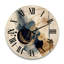 Ruthi Landscape Of Dark Blue And Gold Strokes VI - Modern Geometric Oversized Wood Wall Clock-601181550