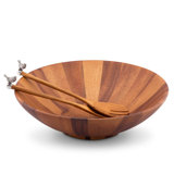 Song Bird Salad Bowl with Teak Servers