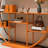 Modern Orange Metal Display Shelf-587581646