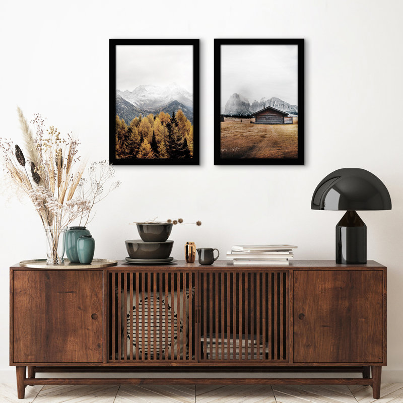 Cadre photo Aletriz Gallery - moulure en bois composite avec façade en verre (ensemble de 2), 13 po x 19 po