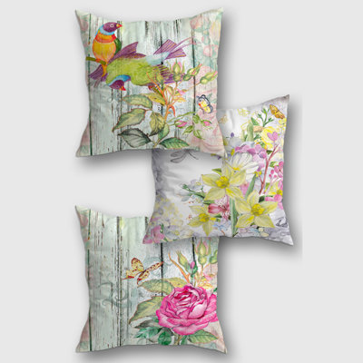 Floral Reversible Pillow Cover