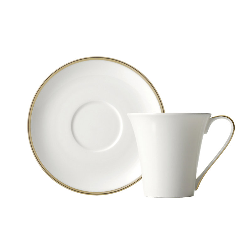 Comet Bone China Teacup and Saucer, Gold, 6.7 oz.