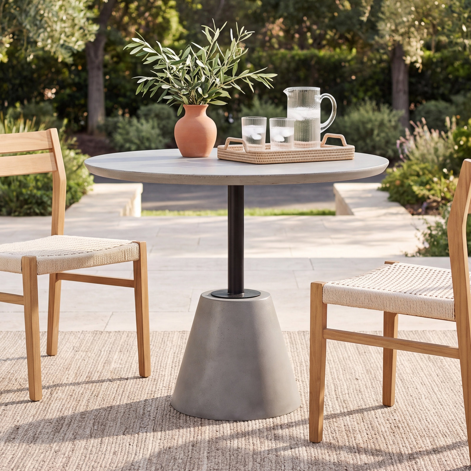Allengrove 35'' Concrete Outdoor Bistro Table