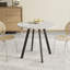 Table de salle à manger circulaire, texture ciment, convient aux restaurants, aux cuisines et aux bureaux, petite table de salle à manger circulaire médiévale de 33,5 po, table basse décontractée