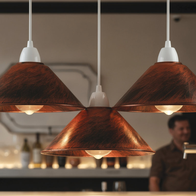 10 cm H Cone Lamp Shade, Rustic Red
