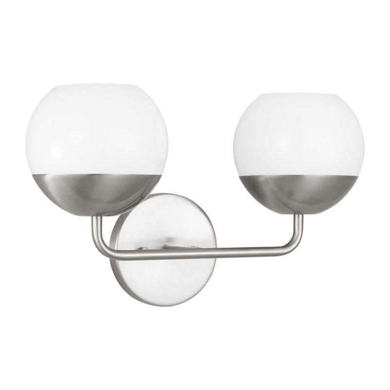 Éclairage pour meuble-lavabo à 2 lumières à intensité variable Avoca, Nickel brossé