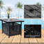 Ensemble de meubles de patio 3 pièces Ensemble de bistro pivotant Ensemble de meubles de chaise d'extérieur en métal Ensemble de conversation avec table basse avec trou pour parasol…