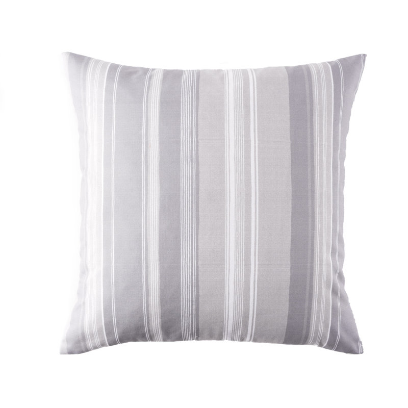 Coussin décoratif carré gris à rayures