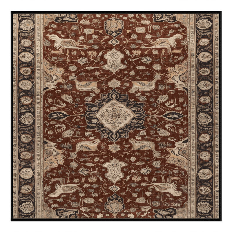 Tapis brun lavable à la machine, Carré 5 pi