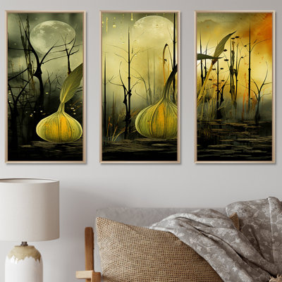 «Green Fennel Herbs Dreamscape», art mural herbes florales