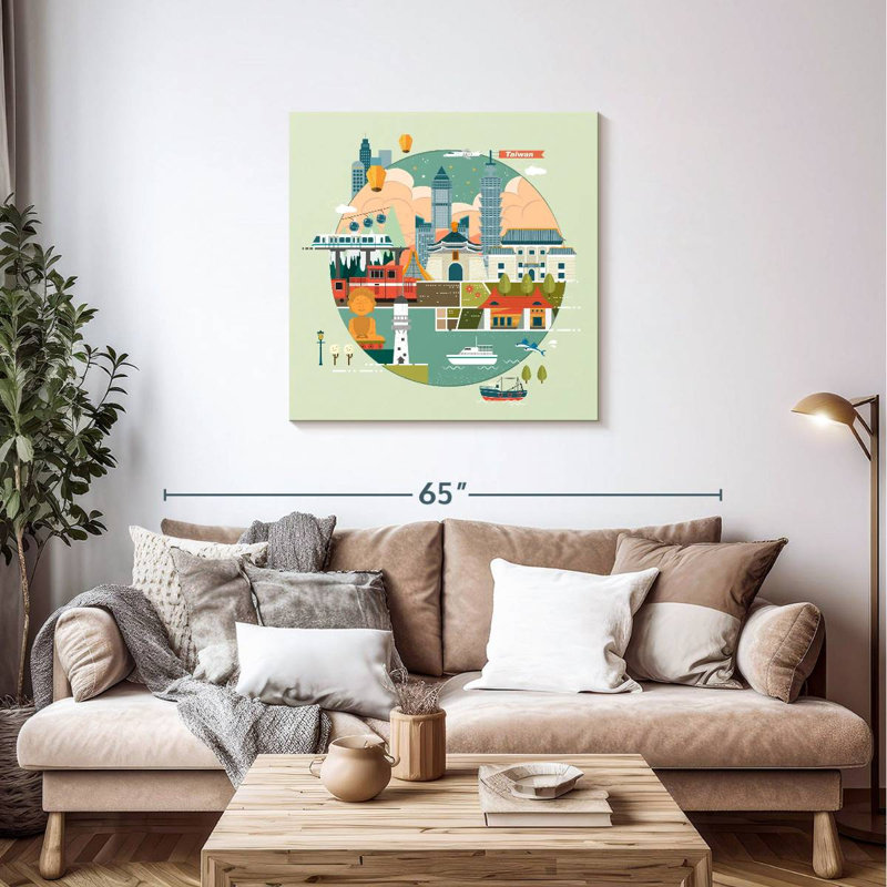 Sireci Taiwan Travel, 36" H x 36" W