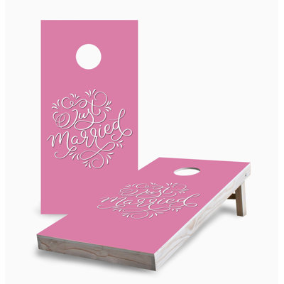Just Married Wedding 2x4 Cornhole Board Set | Includes (2) Boards (8) Bags & Optional Accessories