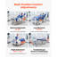 Lit d'hôpital électrique complet 5 fonctions de qualité supérieure, lit médical électrique ICU avec Trendelenburg et Trendelenburg inversé et système de verrouillage central avec roulettes de 5 po pour hôpital à domicile, chargement de 550 lb