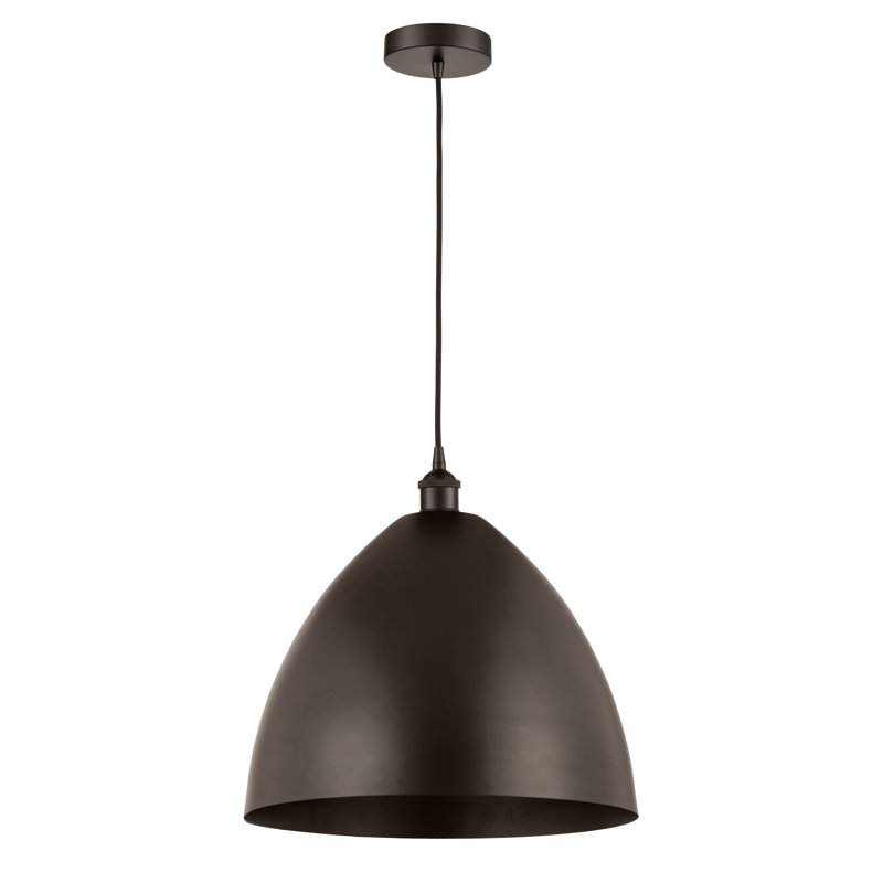Luminaire suspendu conique à 1 lumière, Bronze huilé, Bronze huilé