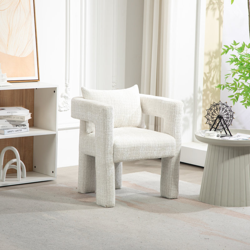 Upholstered Armchair, Beige