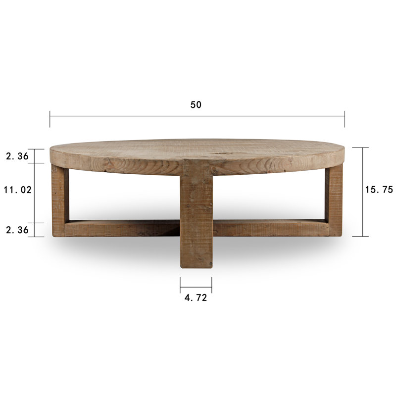 Single Coffee Table, 16" H x 50" L x 50" W