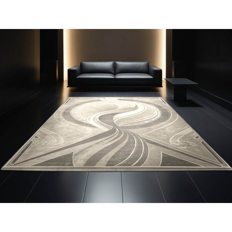 Tapis art déco lavable à la machine Alan Water Spirit - beige, 2 x 5