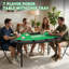 Table de poker pliable de 180 cm (71 pouces) pour 7 joueurs avec emplacement pour le donneur, plateau à jetons, porte-gobelets profonds et pieds en acier, verte-138048377