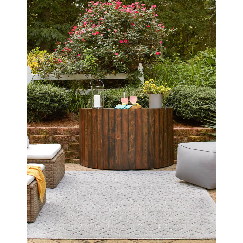 Tapis intérieur / extérieur gris Heckman, Rectangle 2 pi x 3 pi