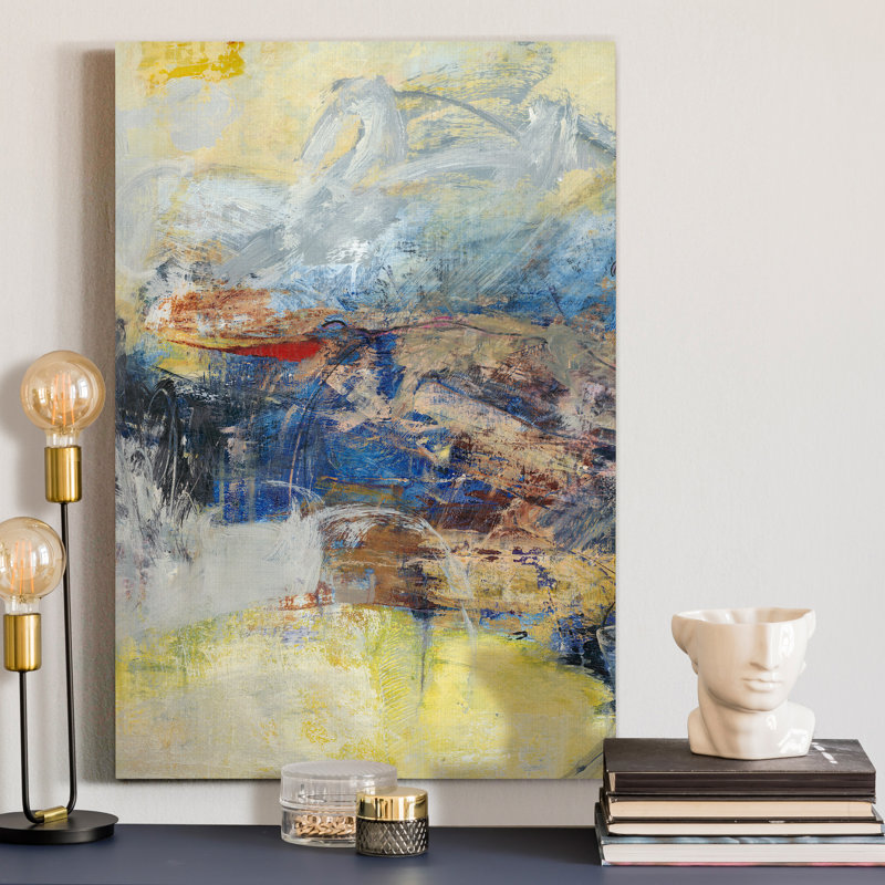 «Gold and Gray Exploration IX», reproduction d'art sur toile, H 48 po x l 32 po x P 1 po