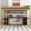 Lit mezzanine double en métal avec bureau Alekper, tiroirs et plateau de chevet Alekper-636538131