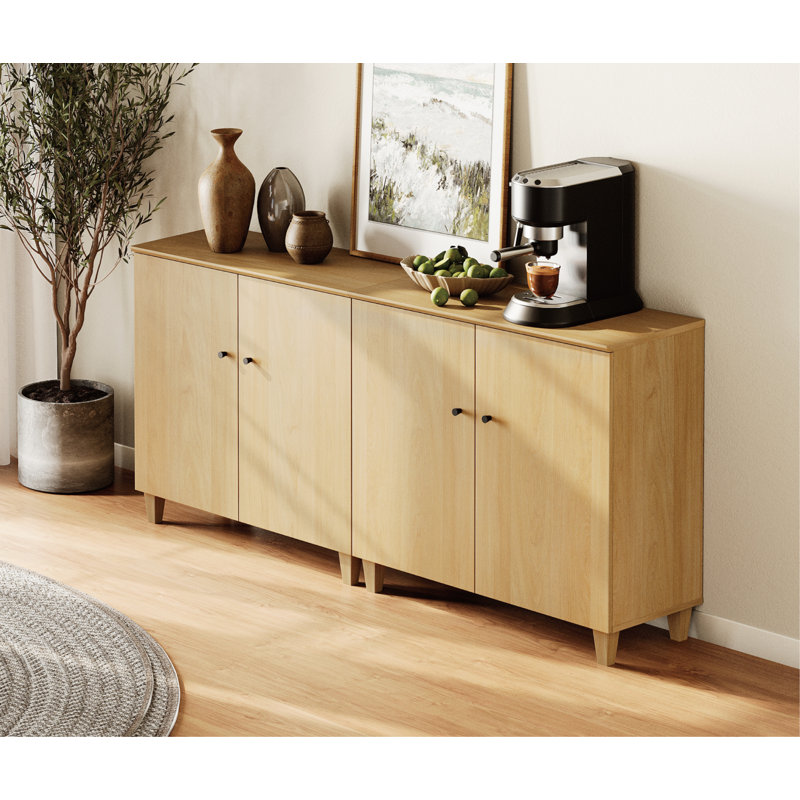 Lysiane Plywood 4 - Door Accent Cabinet, Oak