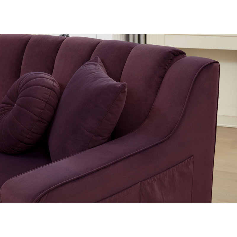  Canapé modulaire 142 po, Velours violet