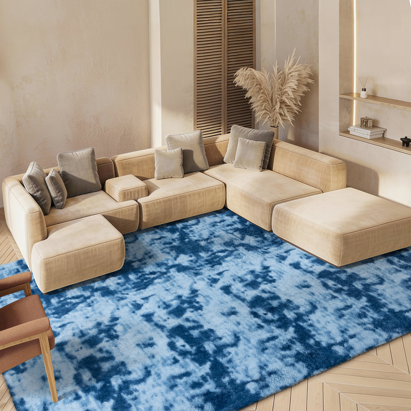 Zahrya Shag Performance Abstract Rug, Rectangle 8' x 10'