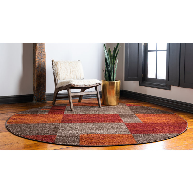 Tapis brun foncé Alair, Rond 3 pi 3 po