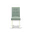 L'ensemble de salle à manger moderne 3 pièces comprend une table de cuisine et 2 chaises Parson en tissu de polyester vert saule, blanc lin-2031973611-2031973590