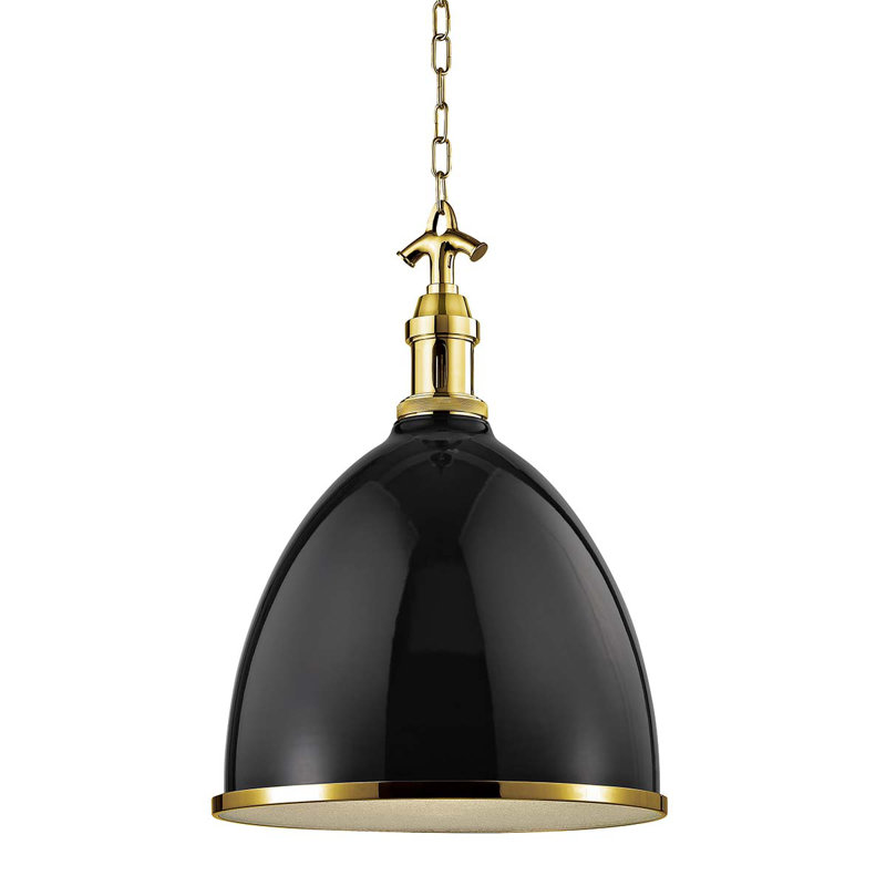 Viceroy 1 Light Pendant, White/Aged Brass, 23" H x 16.75" W x 16.75" D, Aged Brass