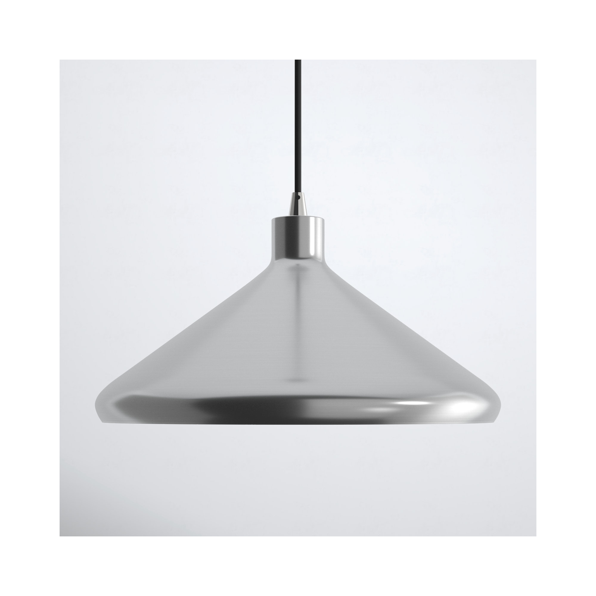 Schultz Single Light Metal Dimmable Pendant, Brushed Aluminum, 13" H x 15.25" W x 15.25" D