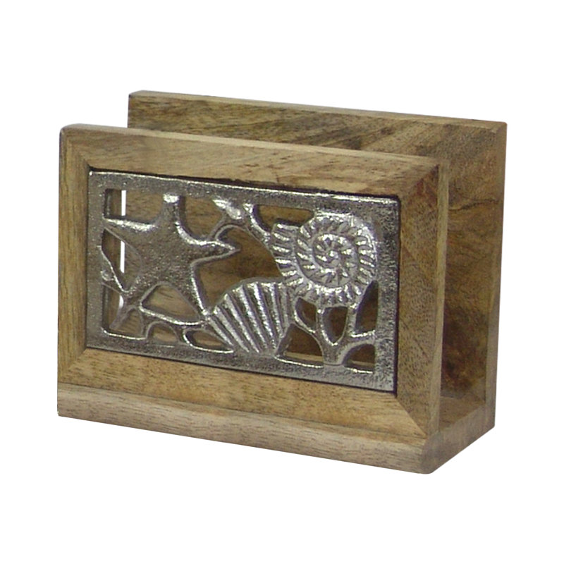 Porte-serviettes plat en bois, Nickel
