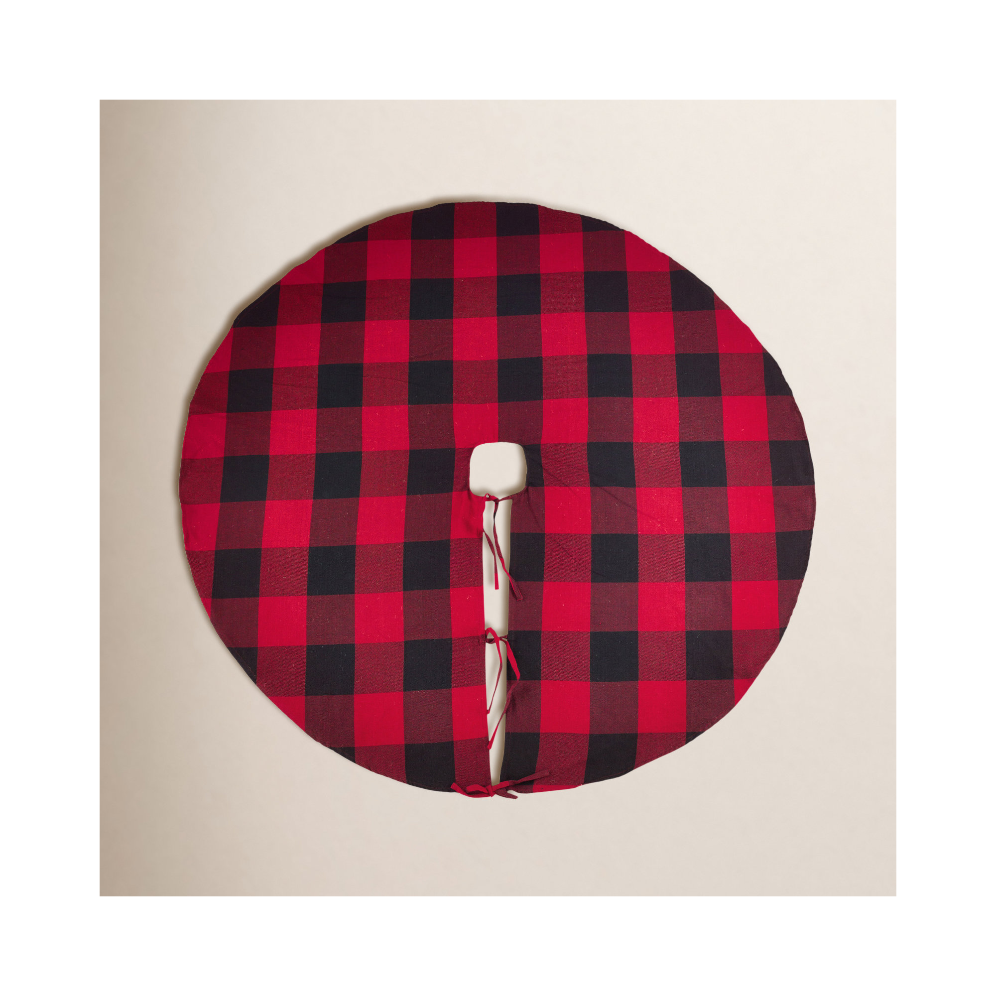 Cotton Tree Skirt, 72", Red/Black