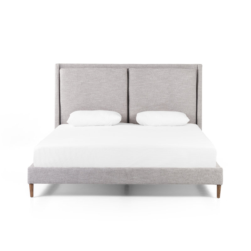 Potter Upholstered Wingback Bed, King, Manor Gray