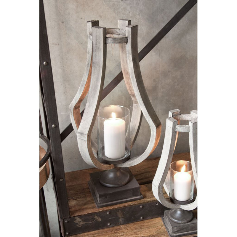 Hurricane Candle Holder, 25'' H x 11'' W x 11'' D