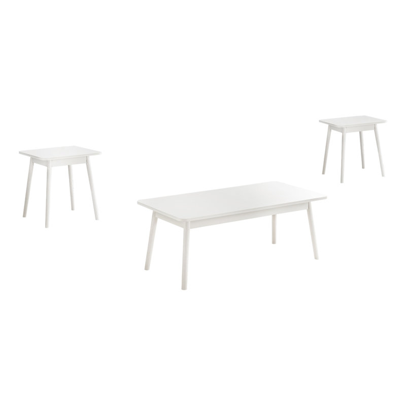 Ensemble de table (seulement avec table basse), Blanc, Blanc
