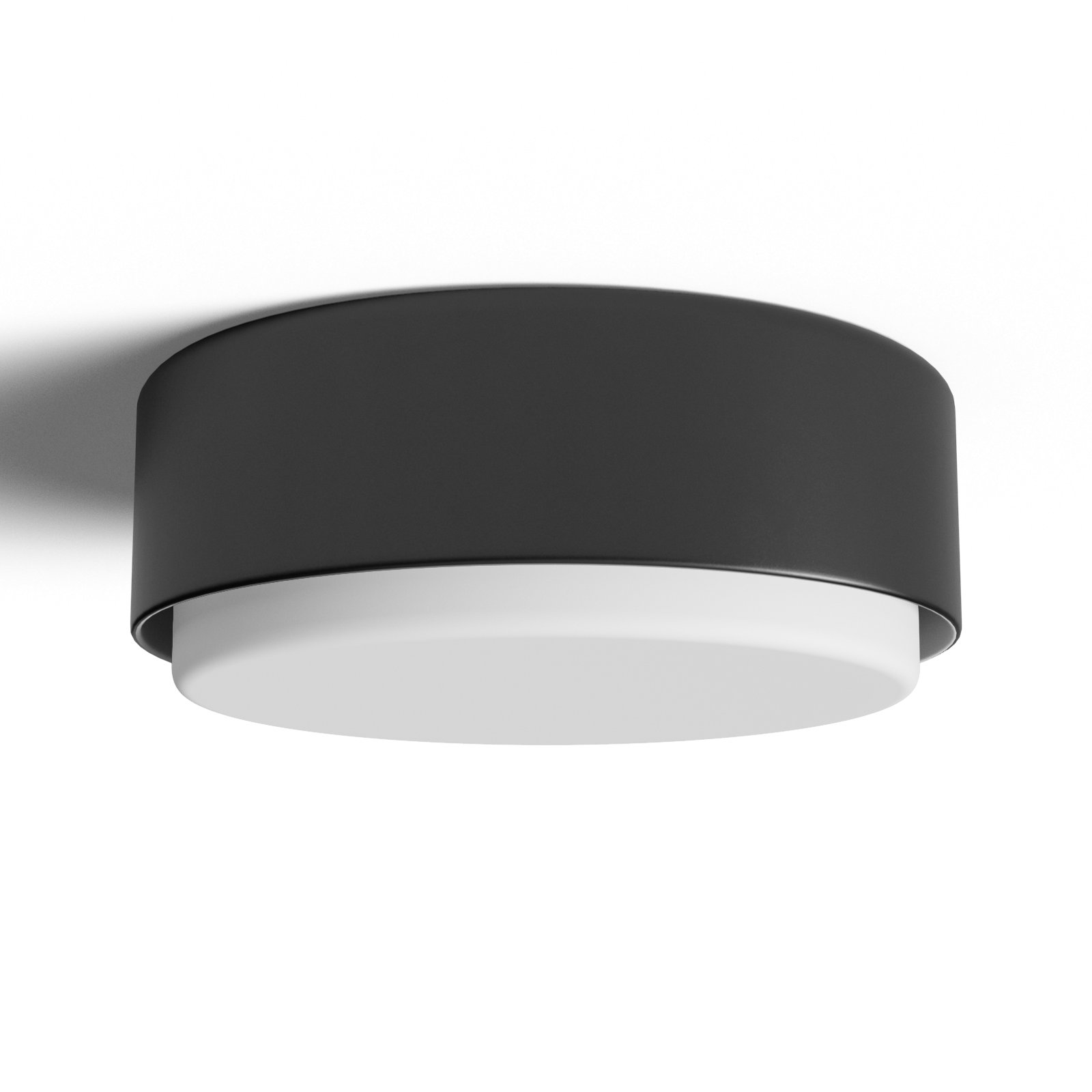 Fitzgerald 2 Light Glass Flush Mount, Black